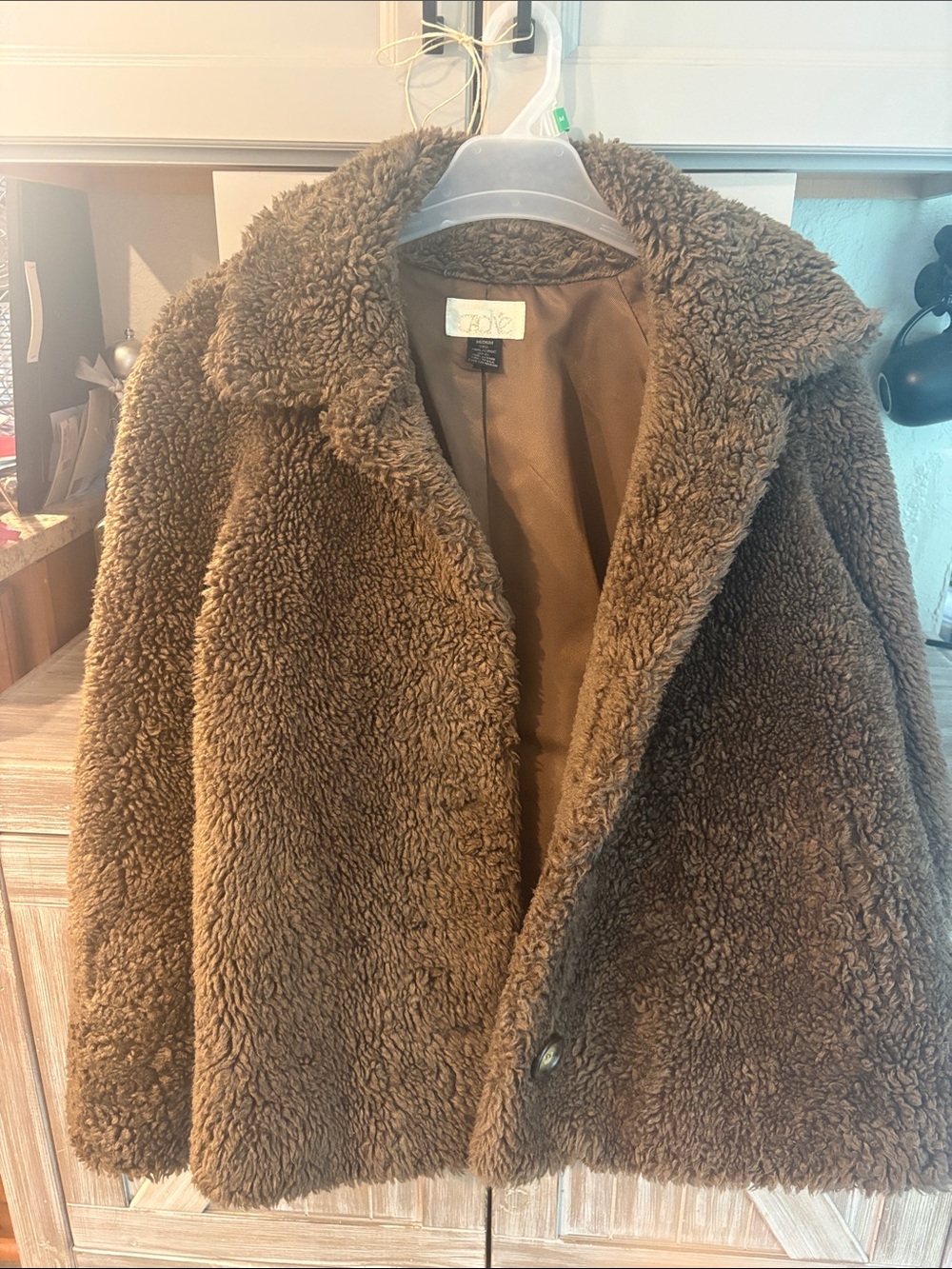 Cache Plush Teddy Jacket in Brown